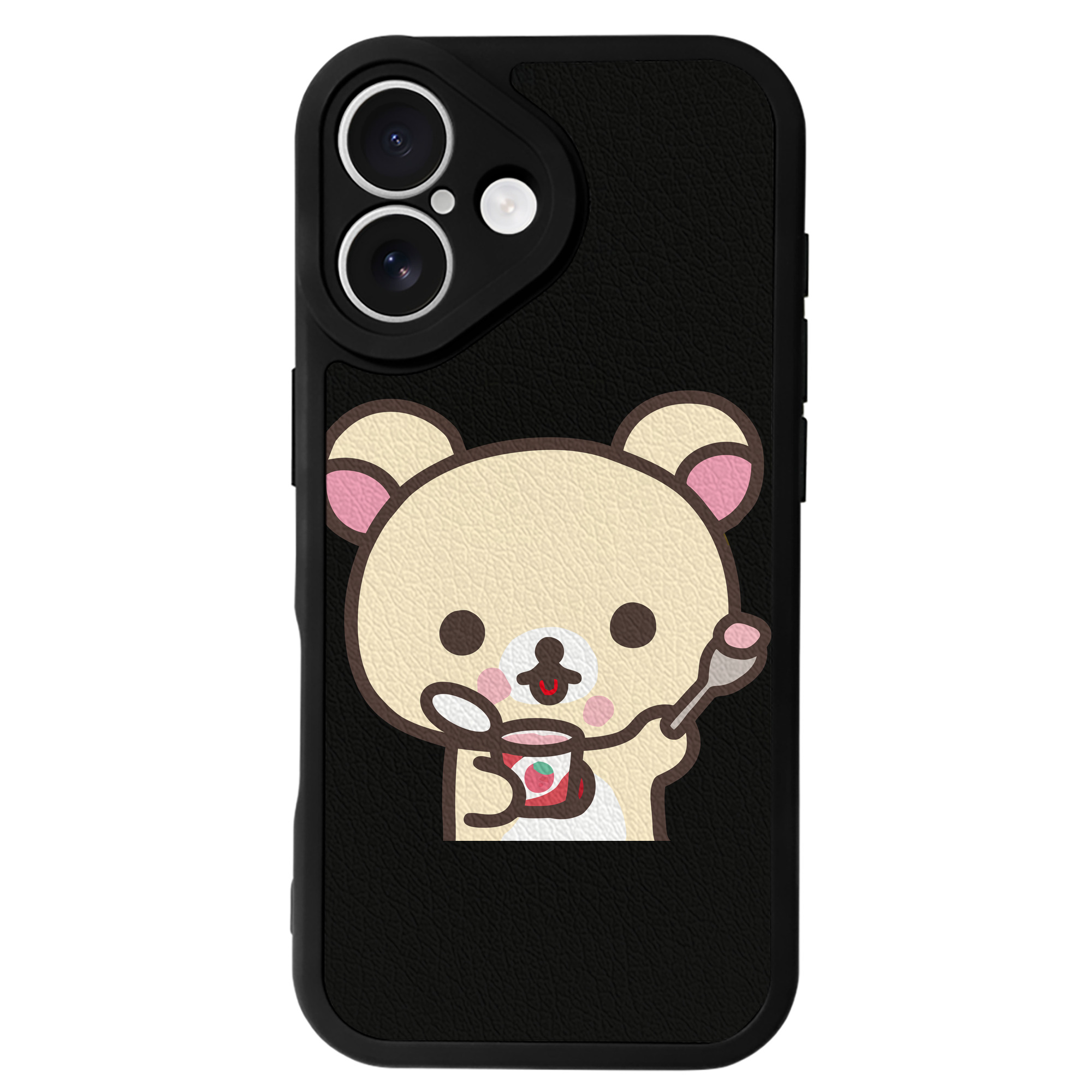 （画像用） リラックマ リラックマ キイロイトリ Rilakkuma Korilakkuma Kiiroitori 【iPhone 16シリーズ対応】シリコンスマホケース（レザー調） 材質：シリコン